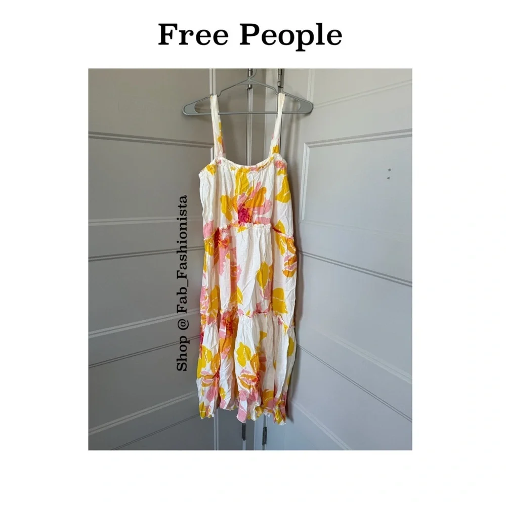 Free People Floral Midi Dress size XSmall